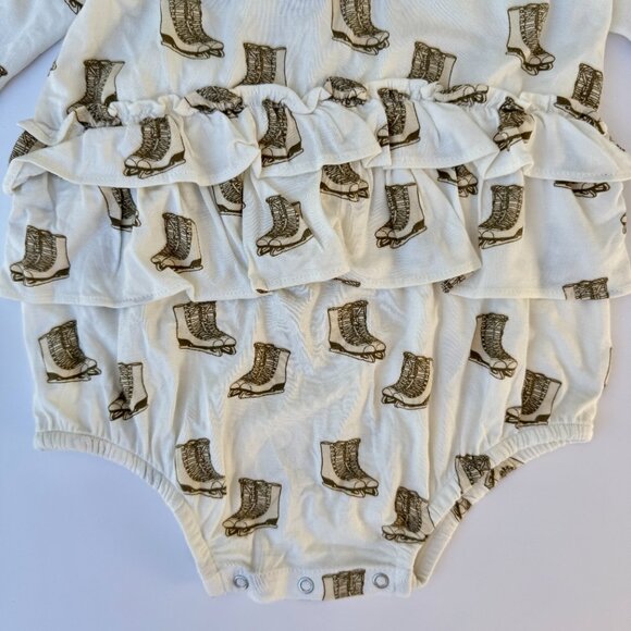 Kate Quinn Bubble Romper | Long Sleeve, Peplum, Ice Skates Print | 18–24M | NWT - Picture 5 of 6